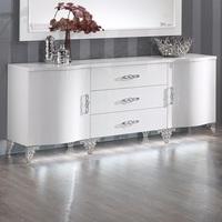 Hazel Sideboard In White High Gloss With Chrome Legs And LED