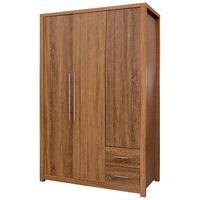 havana oak 3 door 2 drawer wardrobe