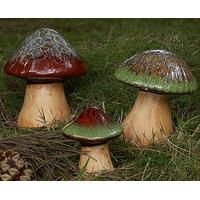 handcrafted ceramic toadstools set of 3 ceramic