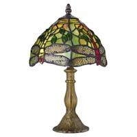 hand crafted green stained glass dragonfly tiffany lamp