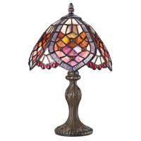 handmade red beaded stained glass tiffany table lamp