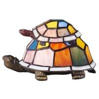 Hand Crafted Multi-Coloured Glass Mother and Child Tortoise Tiffany Lamp