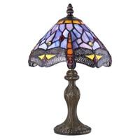 hand crafted purple stained glass dragonfly tiffany lamp