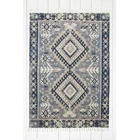 Hana Kilim 5x7 Blue Rug, GREY