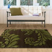 Havana Brown Green Contemporary Living Room Rug - 916-BrownGreen Havana 110 cm x 160 cm (3\'7\