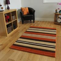 havana modern terracotta brown stripes mat 917 terra havana 180 cm x 2 ...