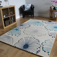 havana dandelion design blue contemporary rugs 110 cm x 160 cm 37 x 53