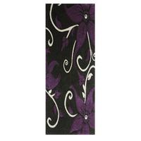 havana blossom black and purple contemporary rugs 70 cm x 240 cm 24 x  ...