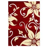 Havana Red Beige Large Flower Rug - 914-RedBeige Havana 70 cm x 240 cm (2\'4\