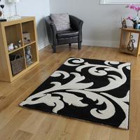 havana damask black modern rugs 70 cm x 140 cm 24 x 48