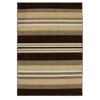 havana brown cream stripes contempory rug havana 70x140