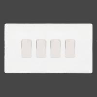 Hartland cfx colours 4 Gang 10A 2 Way Switch Bright White - 7WCR24WHW