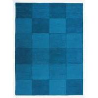 Hand-carved Wool Squares Design Rug