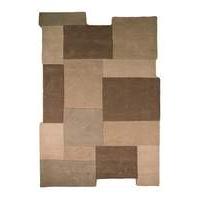 hand carved wool abstract blocks rug