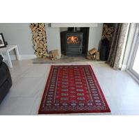 hand made red pakistan mori oriental rug