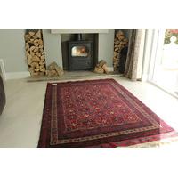 hand tufted red afghan belouch wool rug