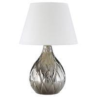 Hannah Table Lamp Ceramic Diamond Detail White Shade