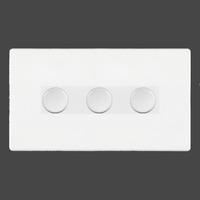 Hartland cfx colours 3 Gang 250W 2 Way Dimmer Bright White - 7WC3XTEWH