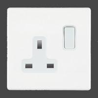 Hartland cfx colours 1 Gang 13A D/P Switched Socket Bright White - 7WCSS1WHW