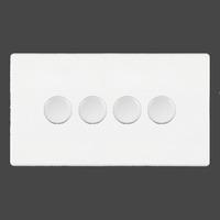 Hartland cfx colours 4 Gang 250W 2 Way Dimmer Bright White - 7WC4XTEWH