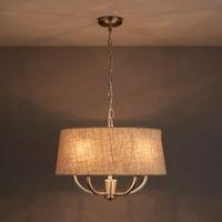 Hampstead Natural Linen Effect 5 Lamp Ceiling Light