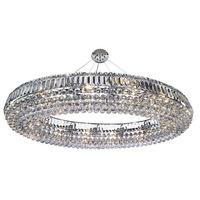 Hanna 24 Lamp Chrome Finish Oval Shaped Crystal Pendant