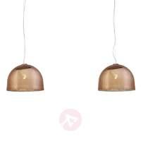 Hanging light Sky copper-coloured glass lampshades