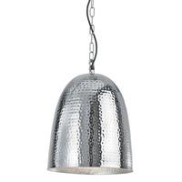 hammered chrome finish shiny nickel bell beaten ceiling pendant