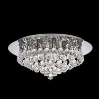 hanna chrome flush crystal ball 6 light ceiling light