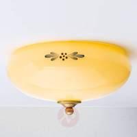 Hand-painted ceiling lamp Nilay, champagne, blue