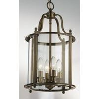 hakka medium antique brass 4 light round hanging hall lantern