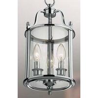 hakka small polished chrome 3 light round hanging hall lantern