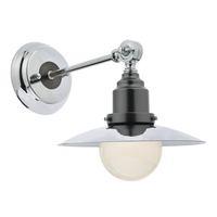 HAN7150 Hannover Small Retro Wall Light In Antique and Polished Chrome