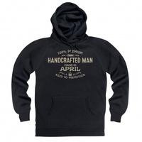 handcrafted man made in april hoodie