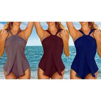 Halterneck Draped Swimsuit - 3 Colours