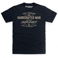 handcrafted man made in january t shirt