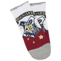 Harry Potter Hogwarts Emblem Print Scallop Trim Cotton Rich Girls Ankle Socks - Multicolour