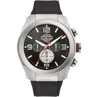 harley davidson mens six hand chronograph watch