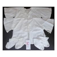 handmade 2 white cotton christening jackets and booties white unisex
