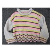 hand knitted 18 24 months multicoloured stripy jumper