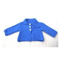 hand knitted 3 6 months blue matinee jacket