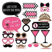 Hard Card Paper Wedding Decorations-20Piece/Set Unique Photo Booth Props Party Costumes with Mustache on a sticks
