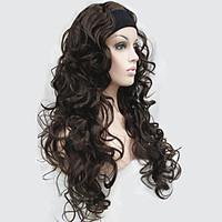 Half wig 3/4 wigs With Headband Long Curly Synthetic Hair Wig for Women