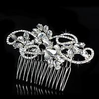 Hairpin Silver Comb for Women Rhinestone Crystals Pearls Wedding Hair Accessories Party Wedding Bridal Jewelry