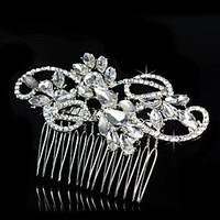 hairpin silver comb for women rhinestone crystals pearls wedding hair  ...