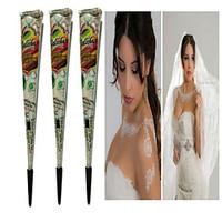 halloween 3pcs white henna cones tatoo tube indian temporary tattoo bo ...