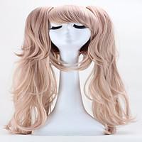 Halloween Holiday Party Wigs 65cm Anime Hair Junko Enoshima Double Ponytail Clip Long Synthetic Cosplay Hair Wig