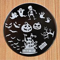 Halloween Design Round Stainless Steel Nail Plates Nail Art Image