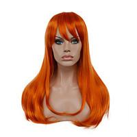 Hannah Anafeloz Orange Cosplay Wig Long Straight Synthetic Wig.