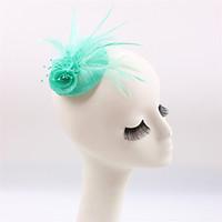 Handmade Small Sinamay Feather Pearl Brooch Fascinators (more colors)